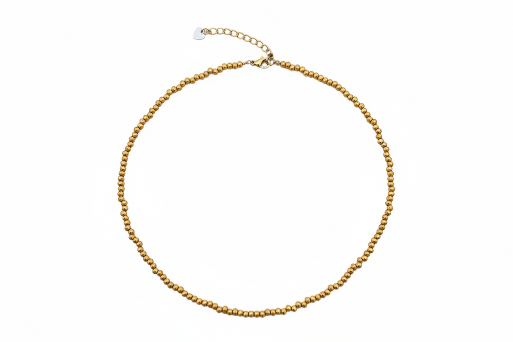 Choker Elegante con Microcristalli Bronzo - Girocollo Raffinato