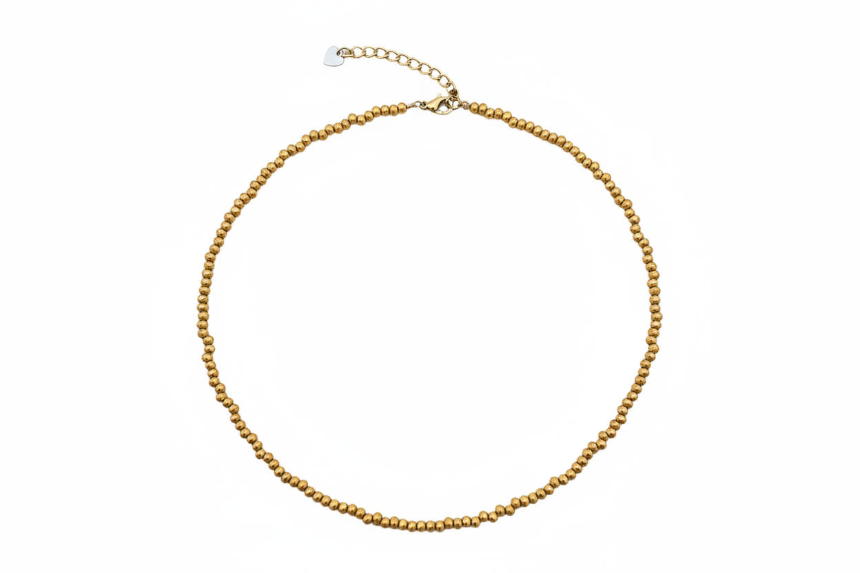 Choker Elegante con Microcristalli Bronzo - Girocollo Raffinato